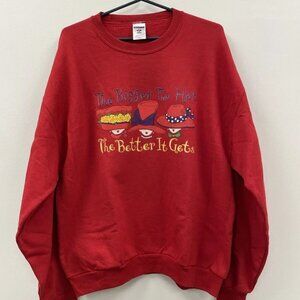 Vibrant Red Graphic Sweatshirt